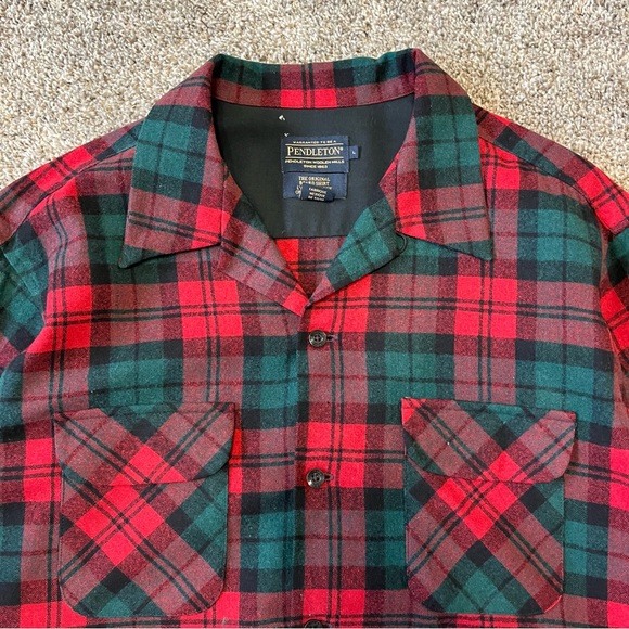 Pendleton Plaid Board Shirt 100% Virgin Wool Men’s Size Large - Picture 4 of 6